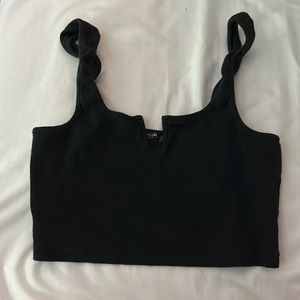 Black cutout neckline tank top